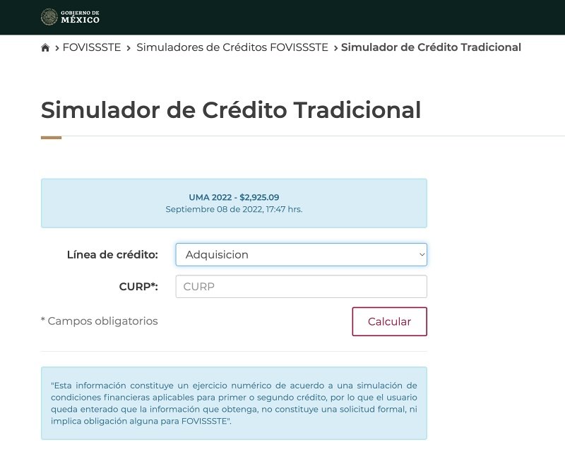 Simulador de crédito FovIssste archivos Prestamos Personales México